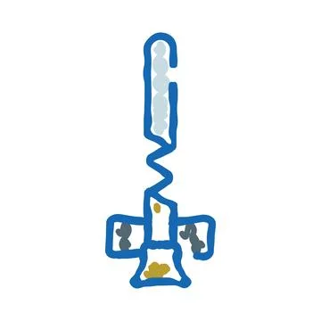 Corkscrew wine opener doodle simple kitchen tool Illustration