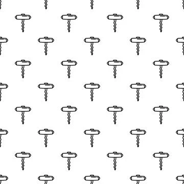 Corkscrew wine opener seamless pattern background Illustration