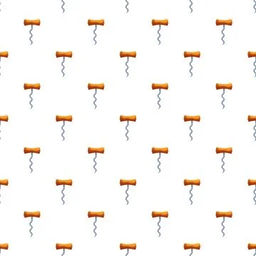 Corkscrew wine opener seamless pattern background Illustrazione stock