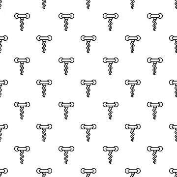 Corkscrew wine opener tools seamless pattern black 스톡 일러스트