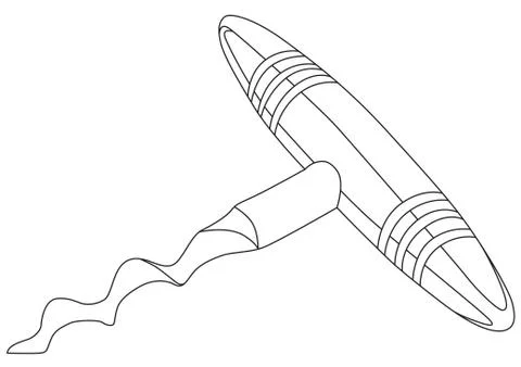 Corkscrew (wine opener) on white Stock Illustration