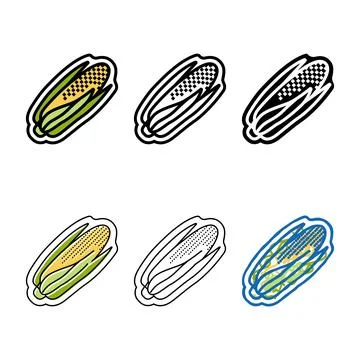 Corn allergen free types product food color icon vector Stock Illustration