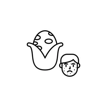 Corn, allergic face icon. Element of problems with allergies icon. Thin line Stock Illustration