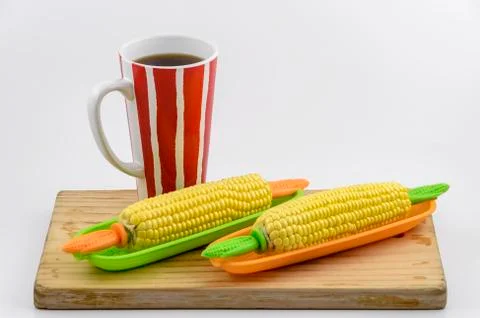 Corn and coffee 01 Stock Photos