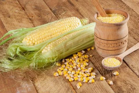 Corn and corn grits Stock Photos