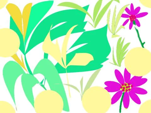 Corn and flowers Stock Illustration