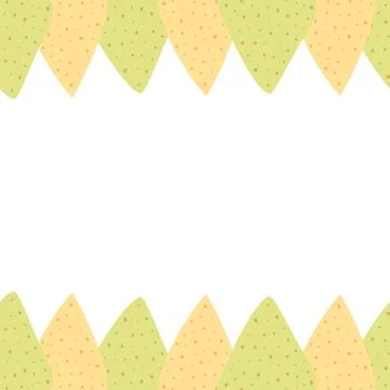 Corn and Spinach nachos in trendy soft yellow and green Top and bottom frame Stock Illustration