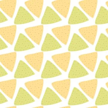 Corn and spinach tortilla chips Seamless pattern. International Nachos Day Illustrazione stock