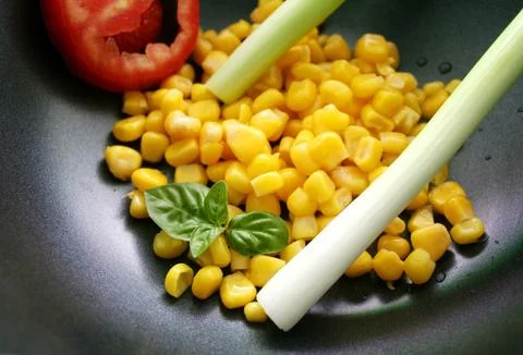 Corn and springonions Stock Photos