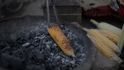 Corn on barbecue 스톡 동영상 91885518