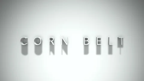 Corn belt 3D title animation with shadows on a white background Video stock 297274323