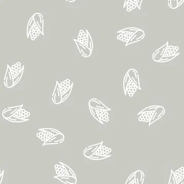 Corn biogas line vector seamless pattern 库存插图