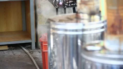 Corn boiling in metal pots Vídeos de archivo 8928557