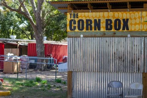 Corn Box Building at a Farm Foto stock