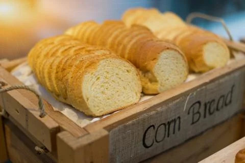 Corn bread in breakfast. Stock Photos