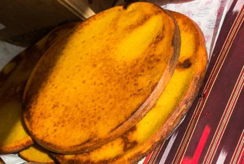 Corn bread freshly made of corn flour Stock Photos