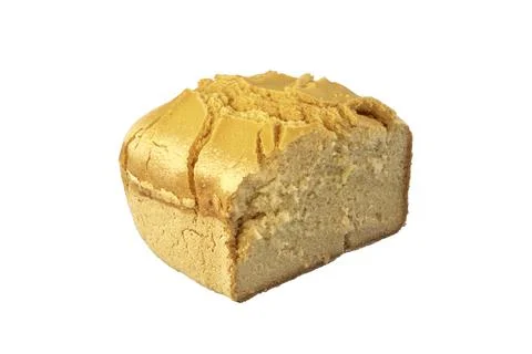 Corn bread. Homemade cornmeal bread isolated on a white background .Top view. Stock Photos
