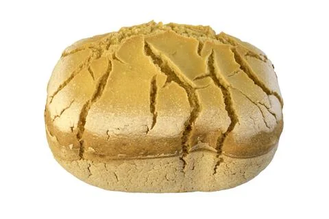 Corn bread. Homemade cornmeal bread isolated on a white background .Top view Stock Photos