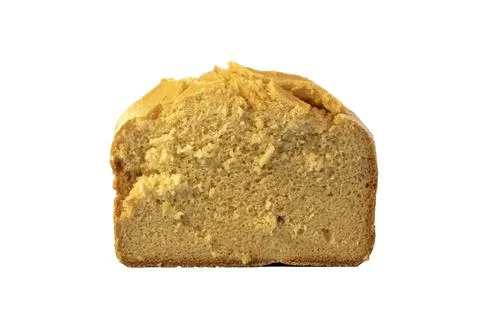 Corn bread. Homemade cornmeal bread isolated on a white background . Stock Photos