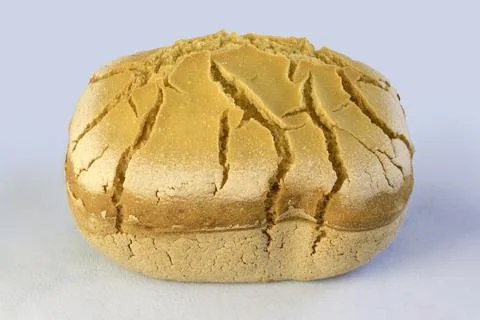 Corn bread. Homemade cornmeal bread on a blue background .Gluten Free. Stock Photos