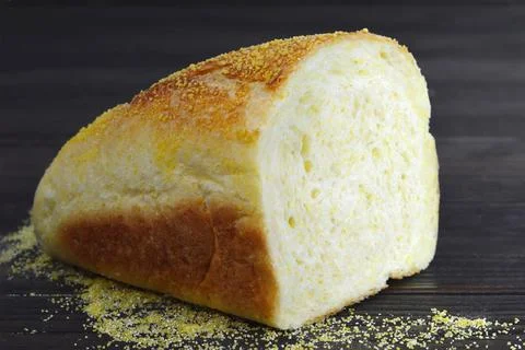 Corn bread on wooden background Stock Photos