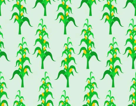 Corn bush pattern seamless. Cornfield background. Baby fabric texture Stock Illustration