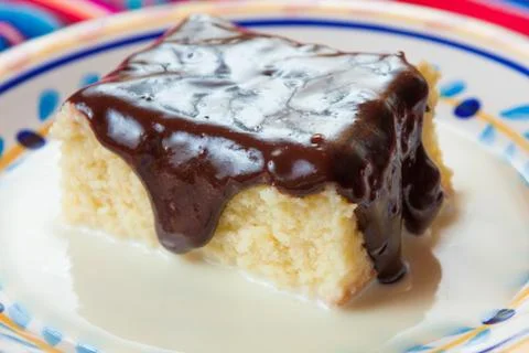 Corn Cake with Syrup Chocolate Stock Photos