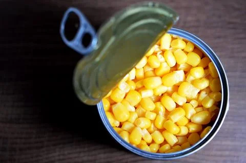 Corn in a can Stock Photos