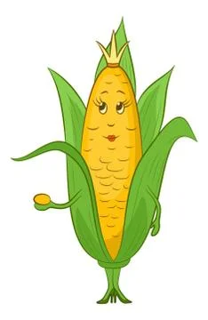 Corn Character Stock Illustration