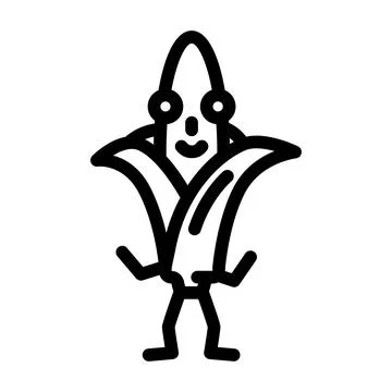 Corn character line icon vector illustration Stock Illustration