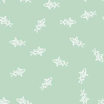 Corn character line vector seamless pattern Stock Illustration