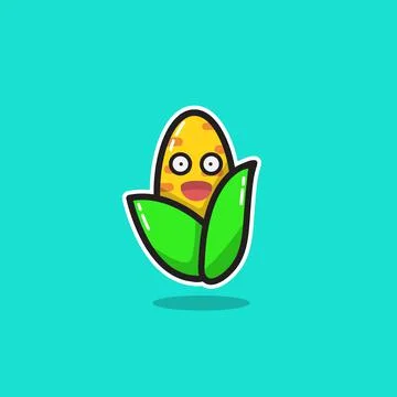 Corn character Mascot logo Stock Illustration