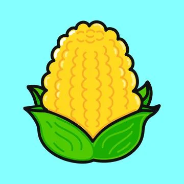 Corn character. Vector hand drawn cartoon kawaii character illustration ico.. Stock Illustration