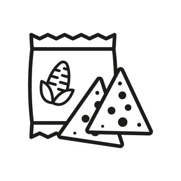Corn chips food beverage icon vector basic design simple and modern Stock Illustration