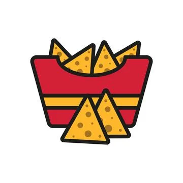 Corn chips food beverage icon vector basic design simple and modern Stock Illustration