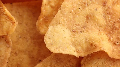 Corn chips, rotation in circle. Traditional mexican food Stock Footage 236424977
