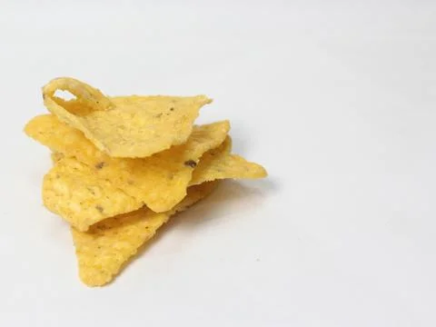Corn chips on white background Stock Photos