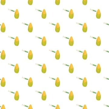 Corn cob being injected with a syringe pattern Stock Illustration