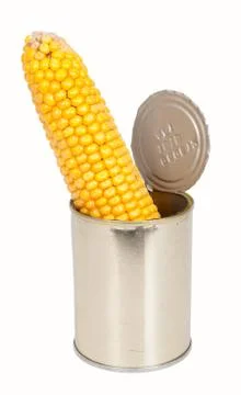 Corn on the cob in a can Stock Photos