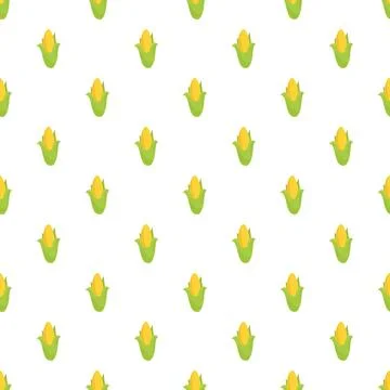 Corn cob cartoon seamless pattern background design Illustrazione stock