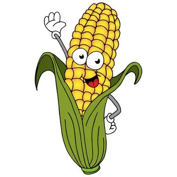Corn On The Cob Character Stock Illustration