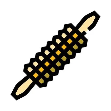 Corn cob icon with husk graphic illustration Stock Illustration