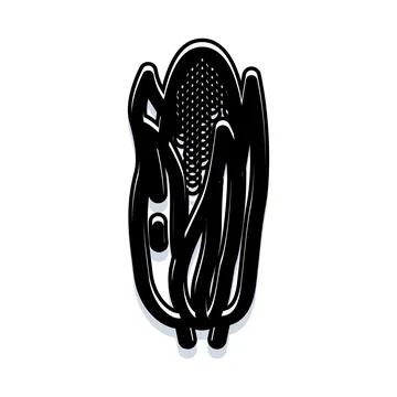 Corn cob illustration with kernels and husks design Stock Illustration