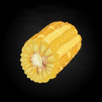 Corn on the cob kernels isolated Stock Illustration