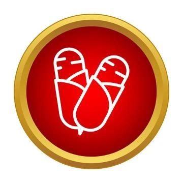 Corn on the cob line icon in a red circle Stock Illustration
