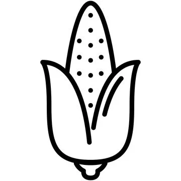 Corn Cob Line Icon Vector with Editable Stroke Stock Illustration