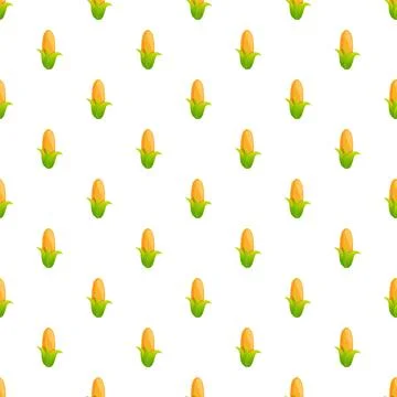 Corn cob repeating pattern for food background design Stock Illustration