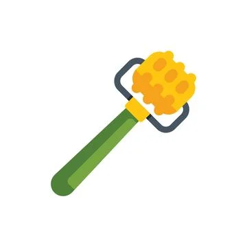Corn cob stripper tool removing kernels from ear of corn Stock Illustration