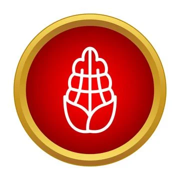 Corn cob vector icon in flat style Stock Illustration