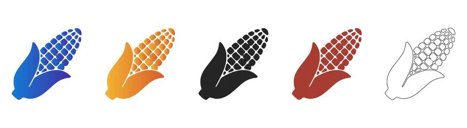 Corn cob vegetable icon for harvest and Thanksgiving food Ilustración de archivo